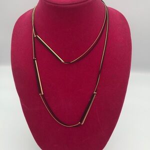 I•N•C Elegant Gold and Black Jet Sticks Double Long Necklace